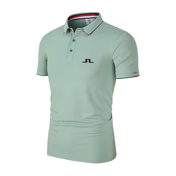  Летняя рубашка для гольфа 2023, Мужская повседневная рубашка Поло с коротким рукавом, Летняя дышащая быстросохнущая рубашка для гольфа, спортивная футболка