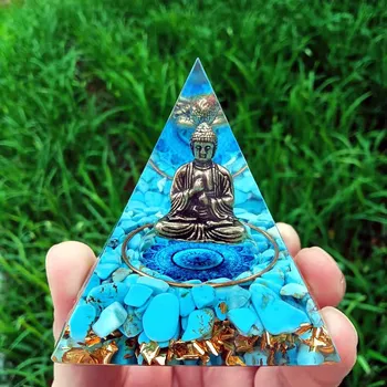  Статуя Будды ручной работы, Пирамида из Оргона, Исцеляющий Кристалл, Статуэтка Из Обсидиана, Генератор Энергии, Рейки для Медитации, Балансирующие Украшения